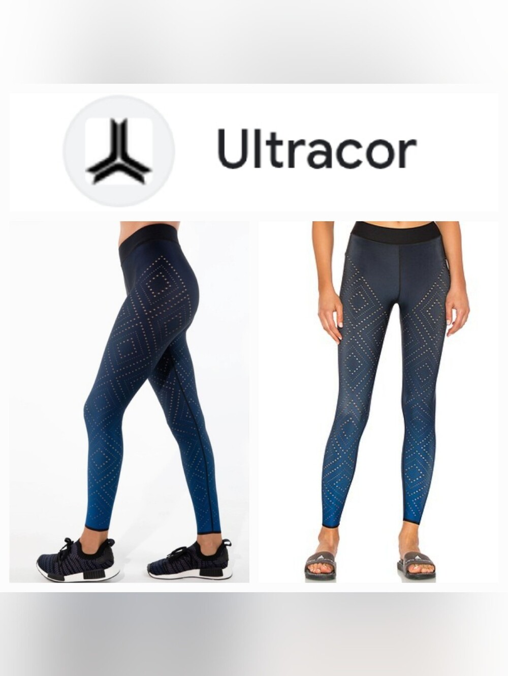 ULTRACOR Argyle Pixelate Legging Gradient Sapphire Sz XS